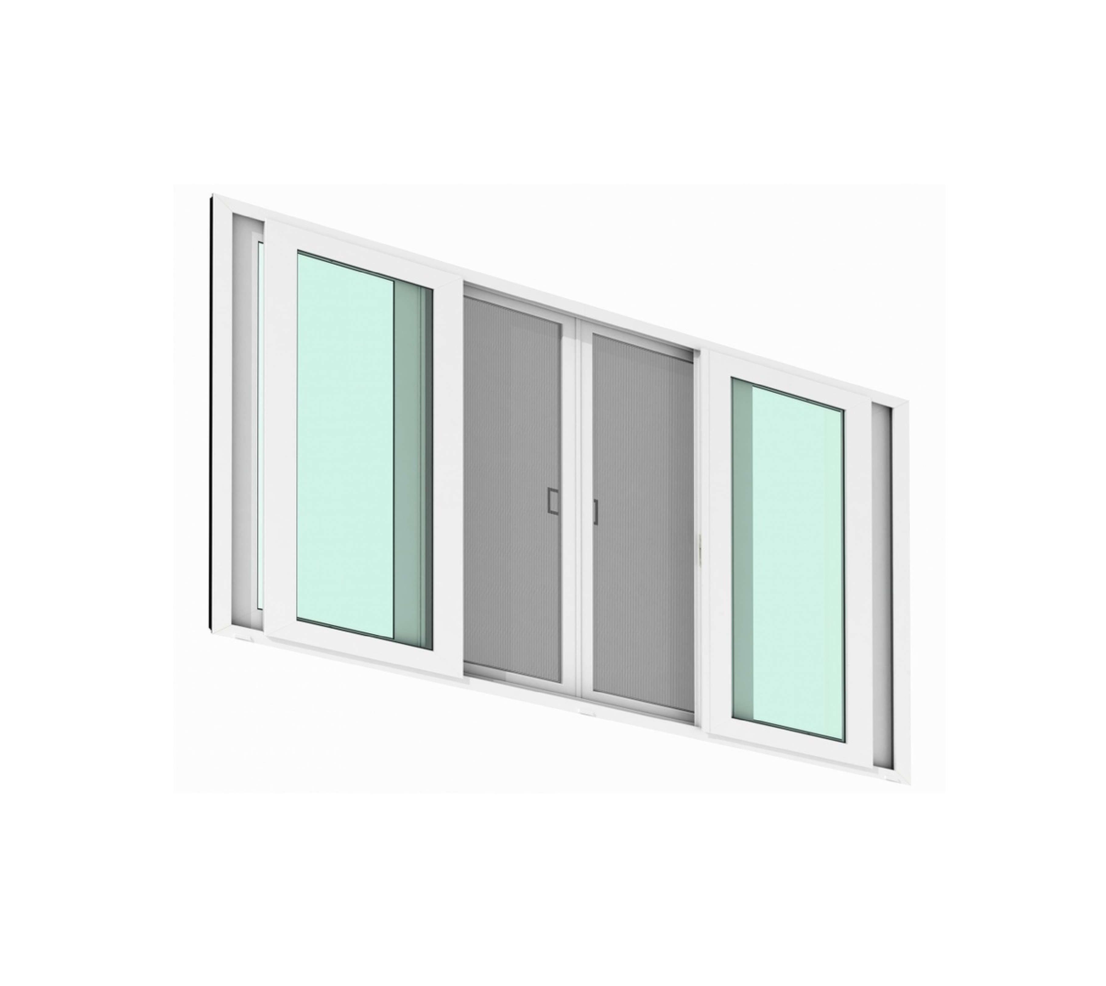 WINDSOR (READY) หน้าต่างไวนิล บานเลื่อน FSSF 240x110ซม. สีขาว พร้อมมุ้ง