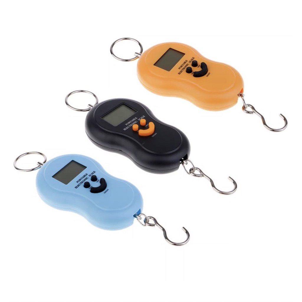 เครื่องชั่งกระเป๋าเดินทาง เครื่องชั่งผักผลไม้ เครื่องชั่งแขวนดิจิตอลแบบยิ้ม50kg/10g