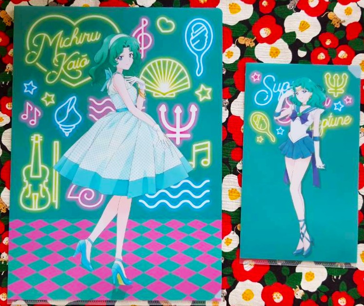 เซเลอร์มูน (Sailor Moon) เซเลอร์เนปจูน ไคโอ มิจิรุ Kaio Michiru แฟ้มแบบสอด A4 ของแท้จากญี่ปุ่น + แฟ้ม ใส่แมส (หน้ากาก) ใส่ ตั๋ว ต่างๆ Size : 12 x 21 cm Sailor Neptune