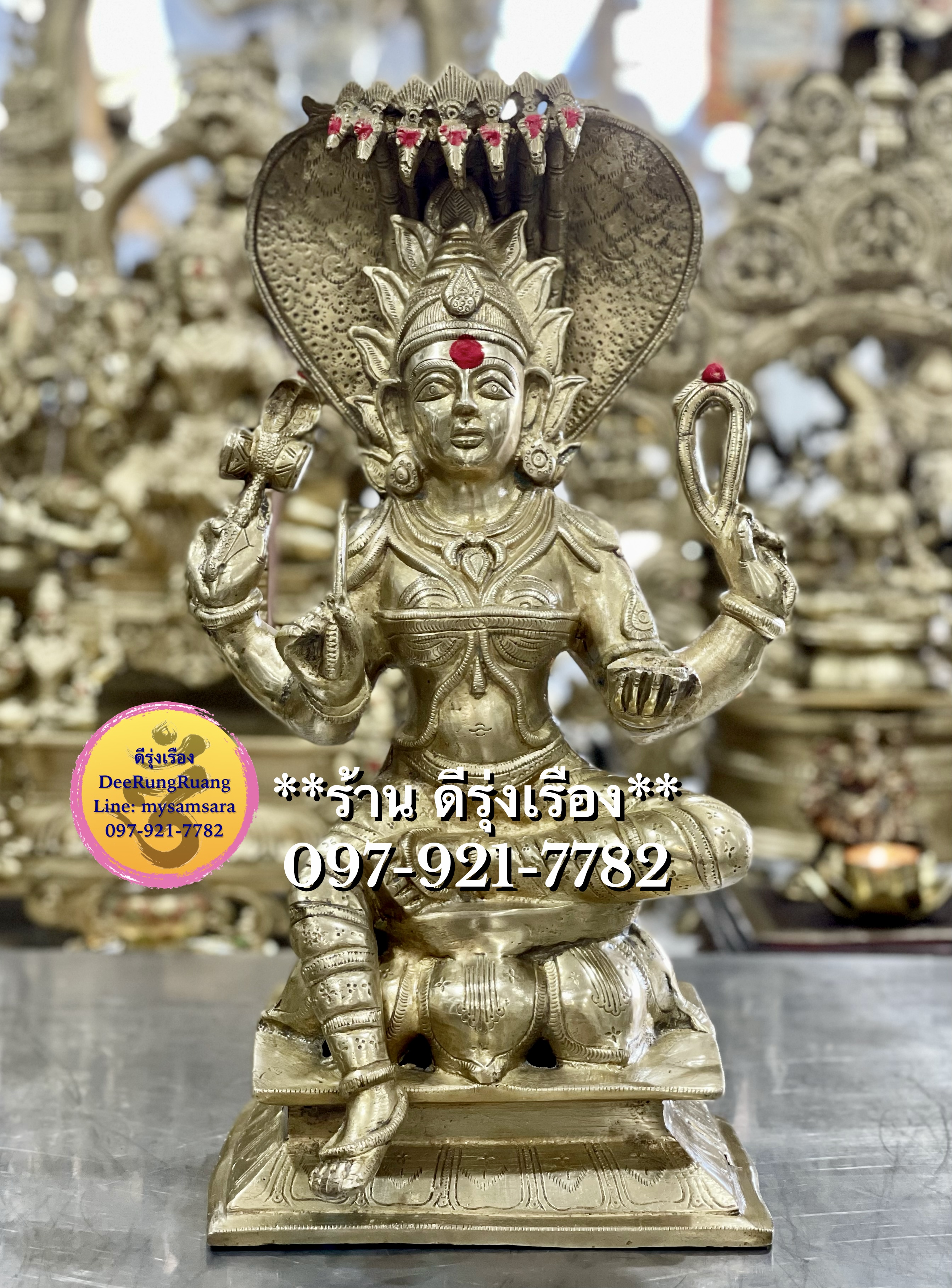 พระแม่มารีอัมมัน ประทับบัว (สูง 17.5 นิ้ว)