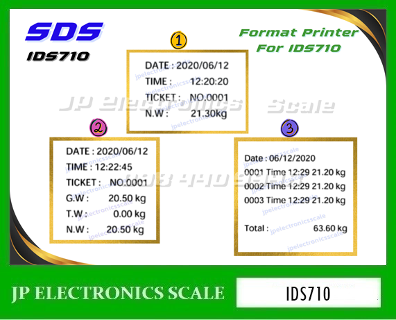 เครื่องชั่งพร้อมพิมพ์ในตัว2000kg เครื่องชั่งวางพื้นพร้อมพิมพ์2000kg เครื่องชั่งบิ้วอินปริ้นเตอร์2000kg เครื่องชั่งน้ำหนักดิจิตอลปริ้นในตัว2000kg ตาชั่งปริ้นความร้อน2000กิโลกรัม ค่าละเอียด500กรัม ยี่ห้อ SDS รุ่น IDS710 ขนาดแท่น 200x200cm.