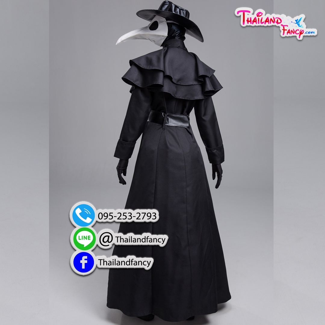 ชุดเช่าแฟนซีผู้ชาย ชุดเช่าอีกาดำ Plague Doctor ชุดผีซอมบี้ ชุดอีกาผู้ชาย Halloween Night Costume ชุดปีศาจอีกา ชุดเช่าหมออีกาดำ
