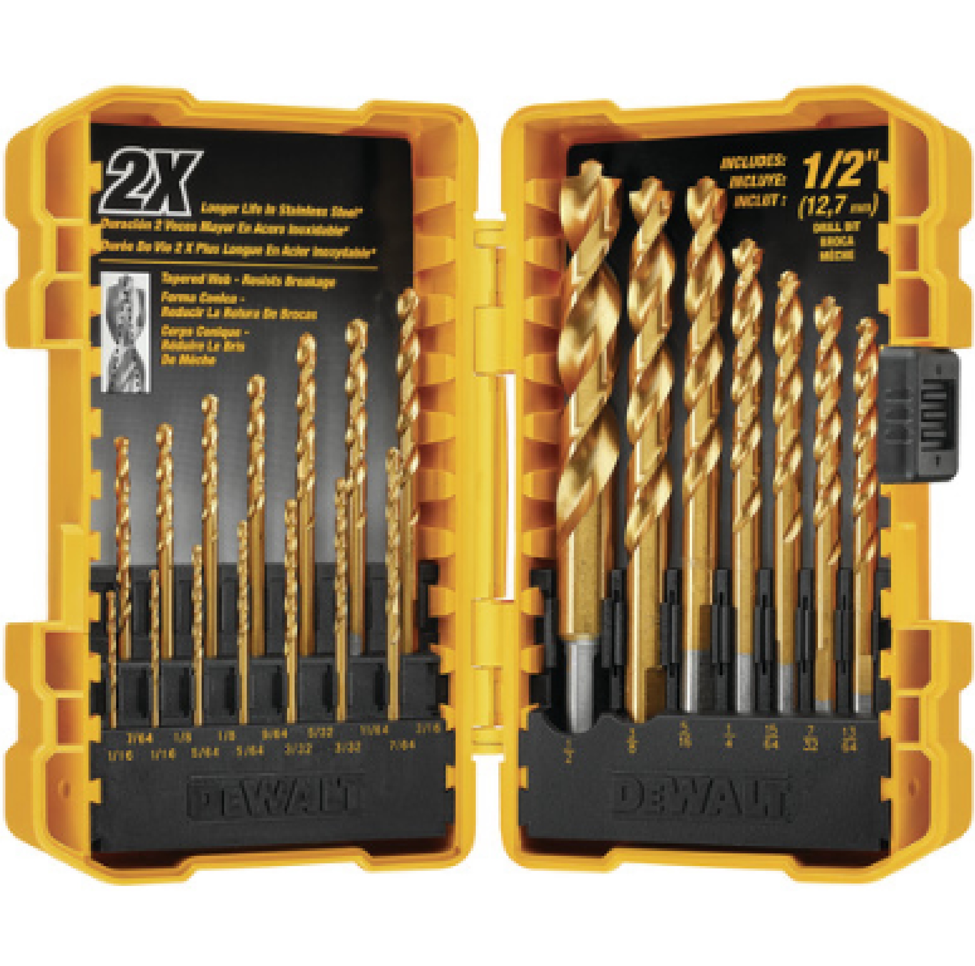 DEWALT ชุดดอกเจาะเหล็กไทเทเนียม 21 ชิ้น DW1361