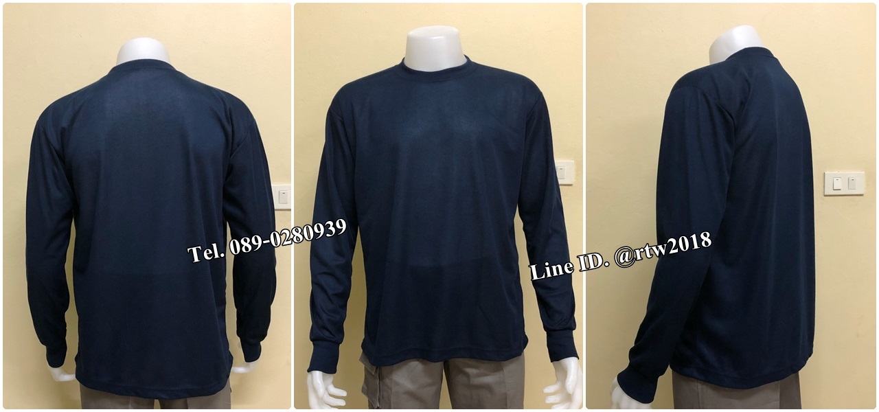 รหัส H9 : เสื้อคนสวนแขนยาวคอกลมสีกรมท่า (ราคาสำหรับ12 ตัว)