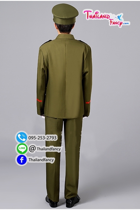 ชุดเช่าแฟนซีผู้ชาย ชุดเช่าทหารญี่ปุ่น ชุดนักรบชาย ชุดเครื่องแบบทหารโกโบริ ชุดทหารสงครามโลก ชุดเช่าทหารสีเขียวขี้ม้าทรงตรง