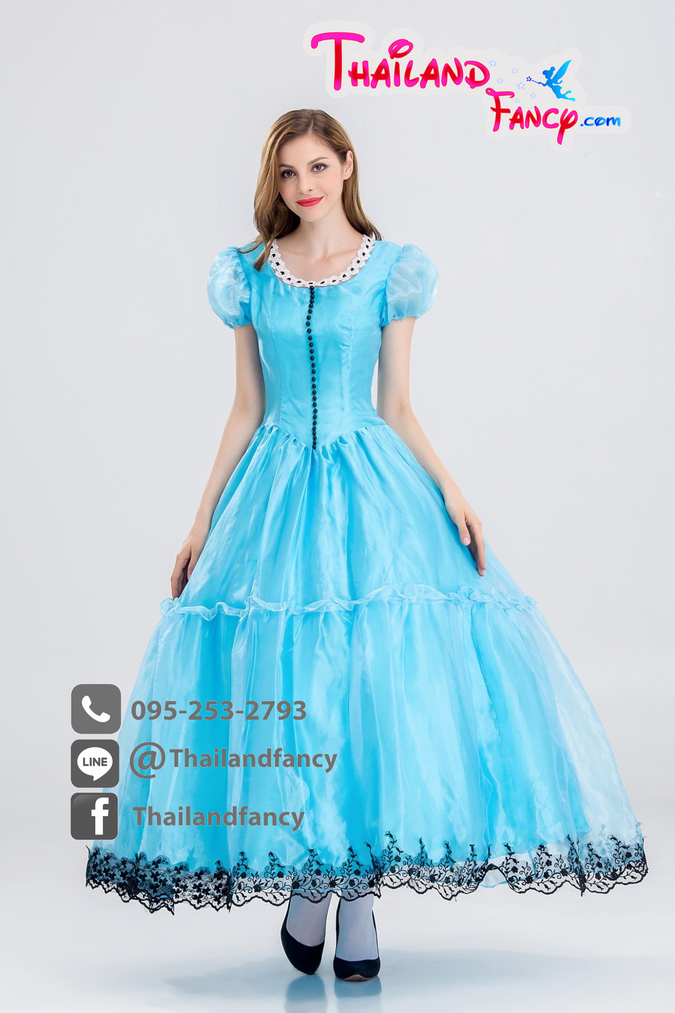 ชุดแฟนซีผู้หญิงสำหรับเช่า เช่าชุดแฟนซีอลิซ อิน วันเดอร์ แลนด์ ชุด Alice in Wonderland Costume ชุดคอสเพลย์อลิส