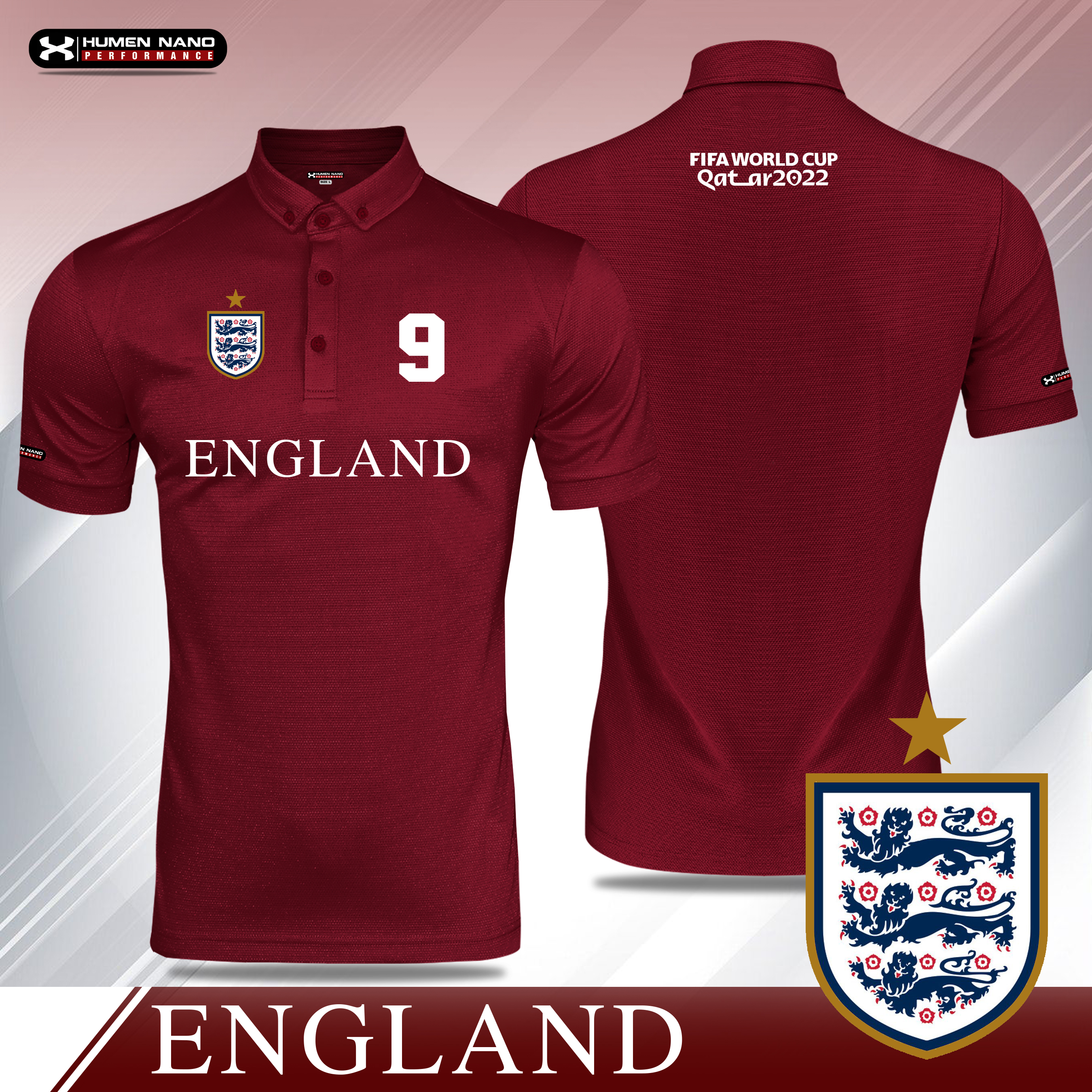 FB01-เสื้อโปโลแฟชั่น ทีมชาติอังกฤษ2022
