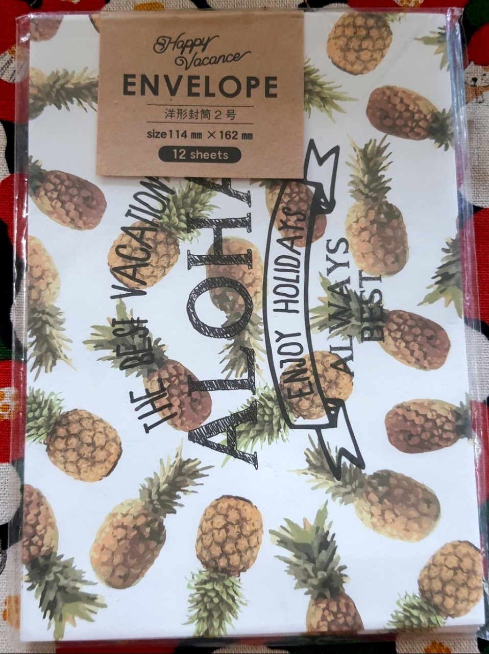 Set ซองจดหมาย Happy Vacance Envelope ALOHA จากญี่ปุ่น 1 แพ๊ค มี 12 ซอง Size : 114 x 162 mm