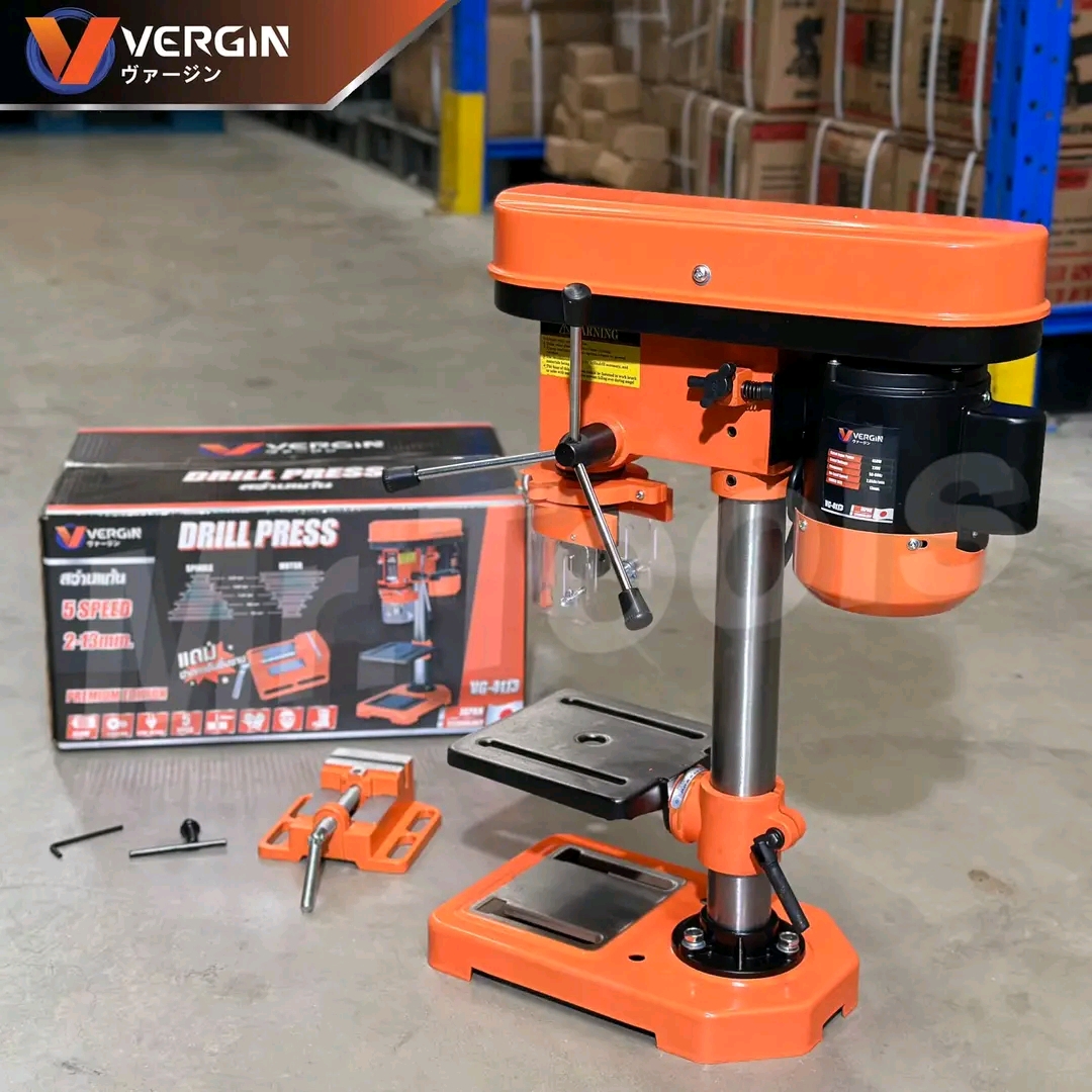 VERGIN สว่านแท่น 4 หุน 1/2 (13mm) 450W ปรับได้ 5 speed รุ่น VG-4113 แถมปากกาจับงาน