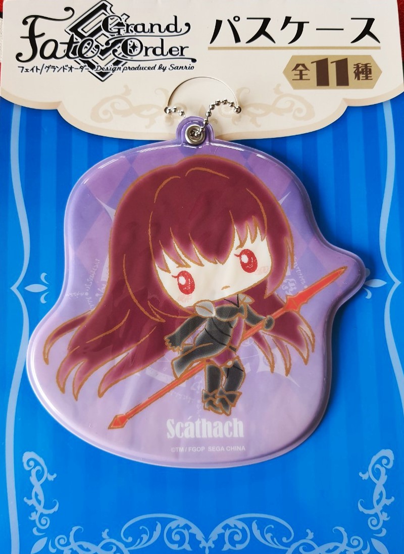 Fate Grand Order Design produced by Sanrio Scathach Tags พวงกุญแจ ที่ใส่บัตร ห้อยกระเป๋า จากญี่ปุ่น Size : 12 x 13 cm