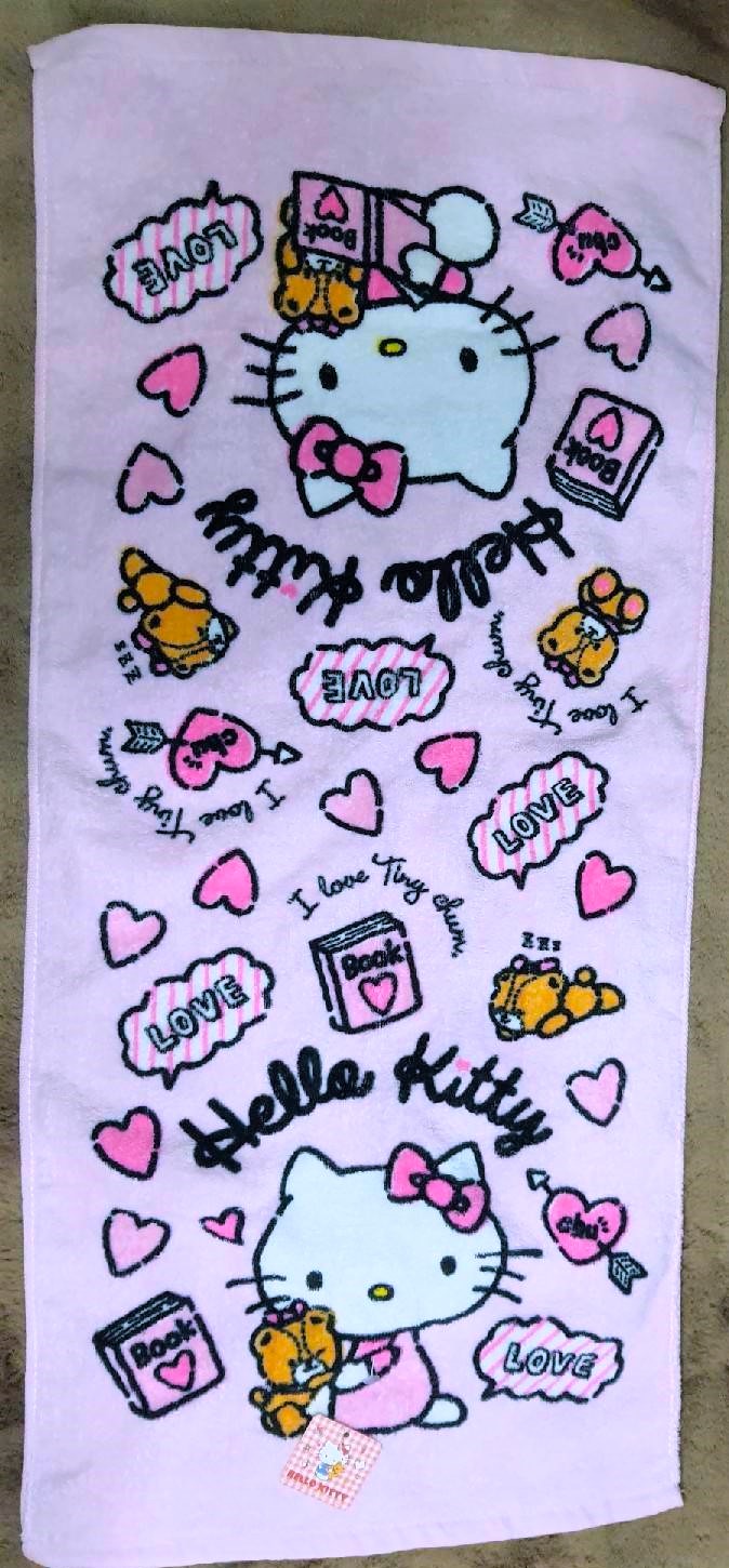 SANRIO Hello kitty ผ้าขนหนู คิตตี้ ซับน้ำได้ดี เช็ดผม เช็ดตัว Size : 75 x 35 cm ของแท้จากญี่ปุ่น