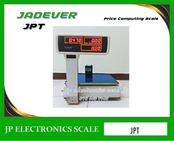 เครื่องชั่งคำนวณราคา30kg เครื่องชั่งคิดราคา30kg เครื่องชั่งน้ำหนัก30กิโล ตาชั่ง30กิโล กิโลดิจิตอล30กิโล เครื่องชั่ง30kg ค่าละเอียด5g ยี่ห้อ JADEVER รุ่น JPT-30K ถาดชั่ง 295x230mm. พร้อมเครื่องพิมพ์ในตัว (Build-in Printer)