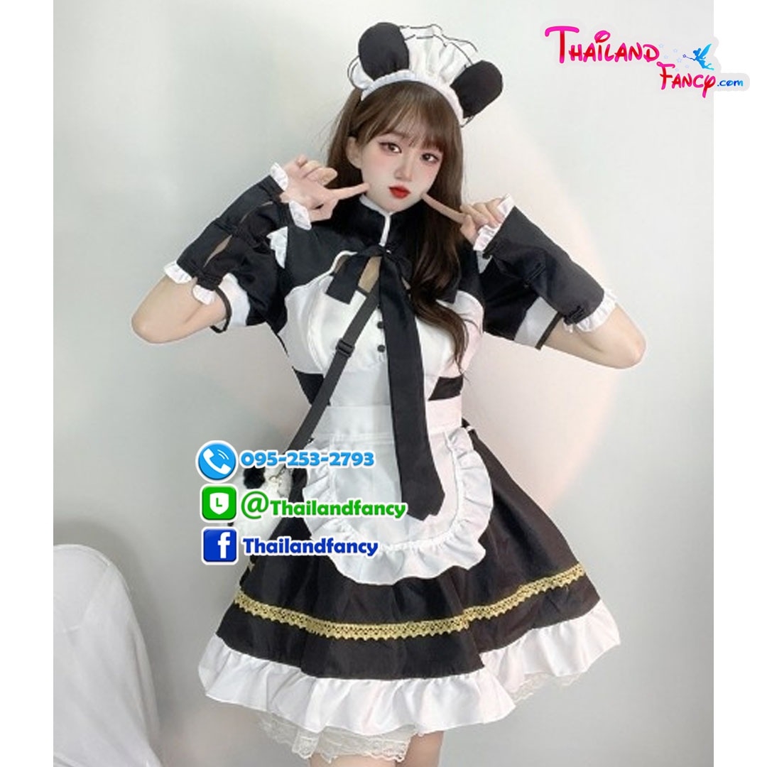ชุดแฟนซีแม่บ้าน ชุดสาวใช้ ชุดเมดการ์ตูนญี่ปุ่น Maid Cosplay ชุดเมดเจ้าหญิงโลลิต้า ชุดเมดอะนิเมะ ชุดเมทแม่บ้านการ์ตูนแพนด้า