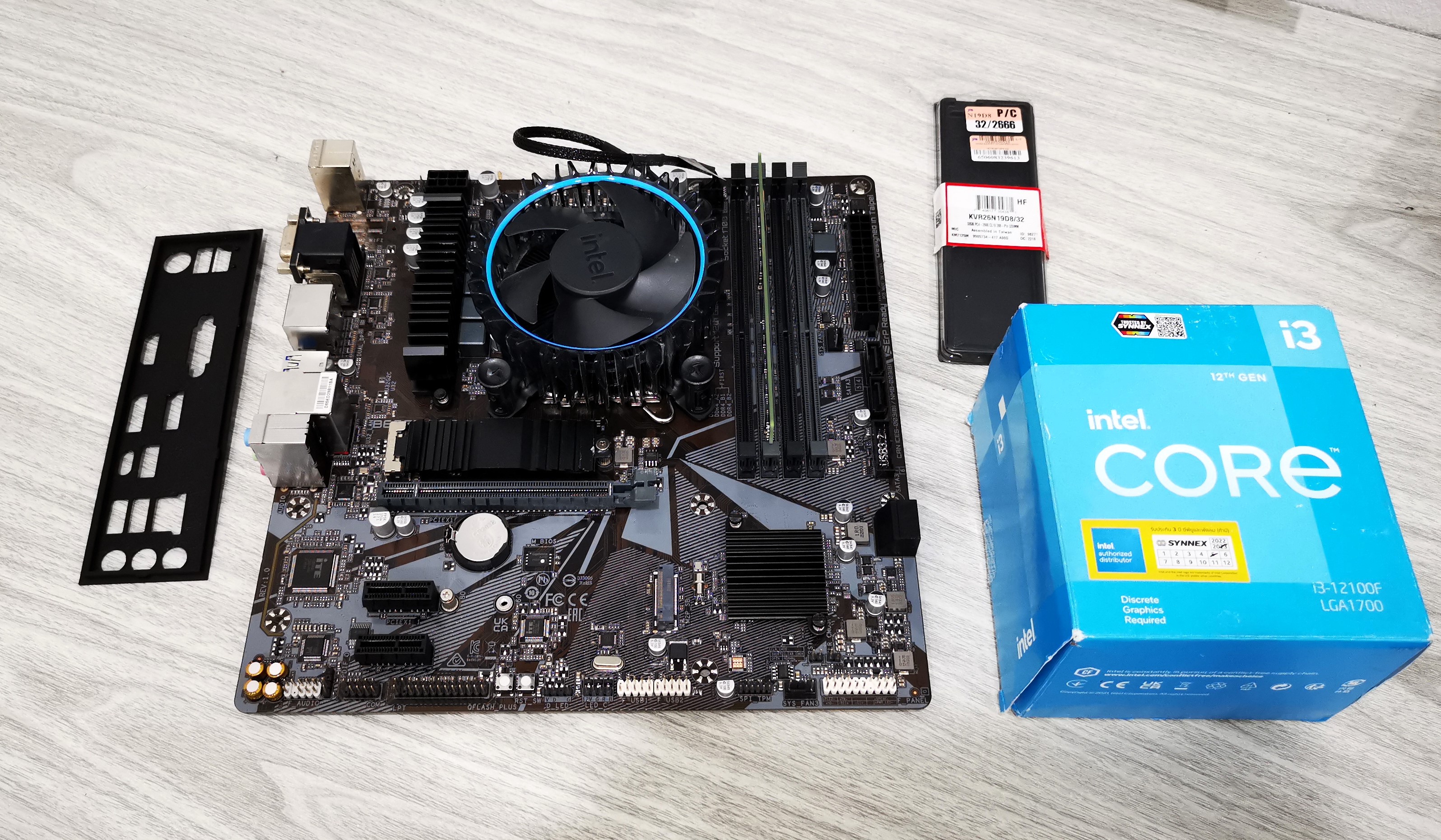 เซ็ตมัดรวม บอร์ด B660M + i3 12100F + Ram 32(32*1)/2666