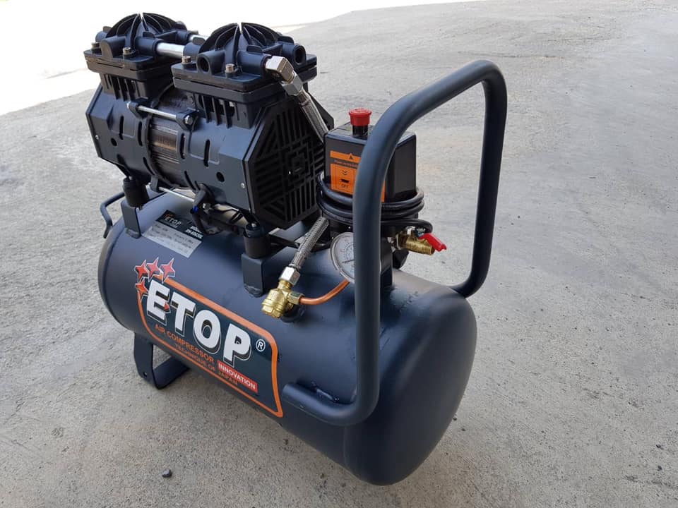 ปั๊มลม ETOP oil free 30 ลิตร รุ่นใหม่ สีดำ