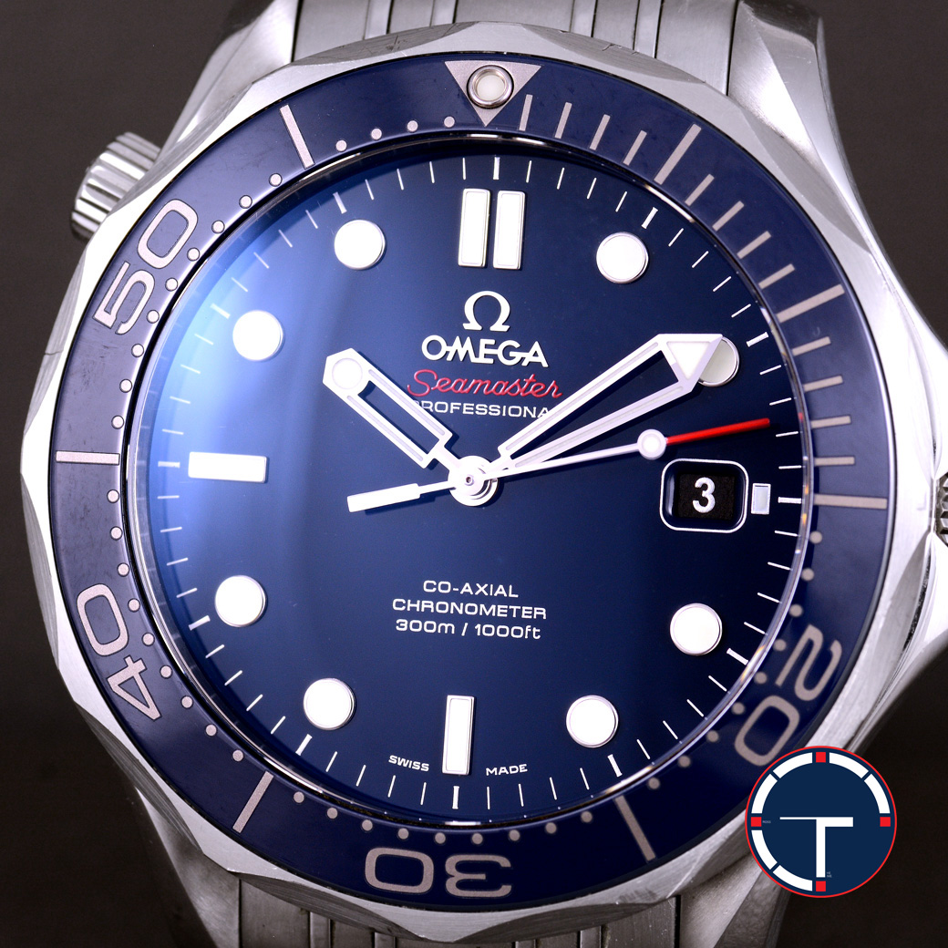 Omega Seamaster Professional Diver 300 Co-Axial หน้าปัดสีน้ำเงิน สายเหล็กแท้ มีกล่อง+ใบ นาฬิกาปี2014 Automatic ขนาด 42 mm