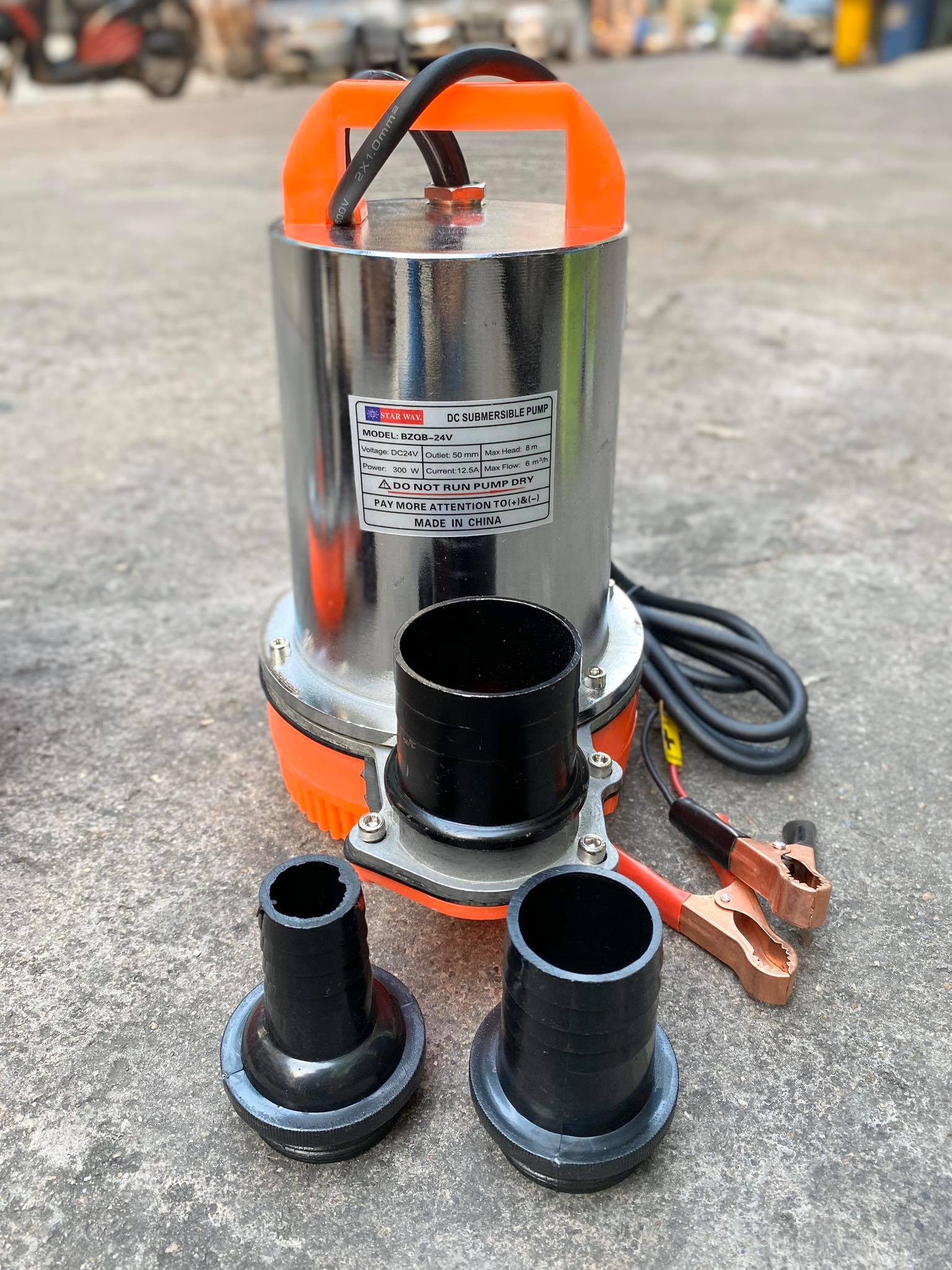 ปั้มไดโว่DC ยี่ห้อ Starway มี 2 ขนาด 12V และ 24V ท่อ 3 ขนาด 1นิ้ว 1.5นิ้ว 2นิ้ว สายไฟยาว 3 เมตร