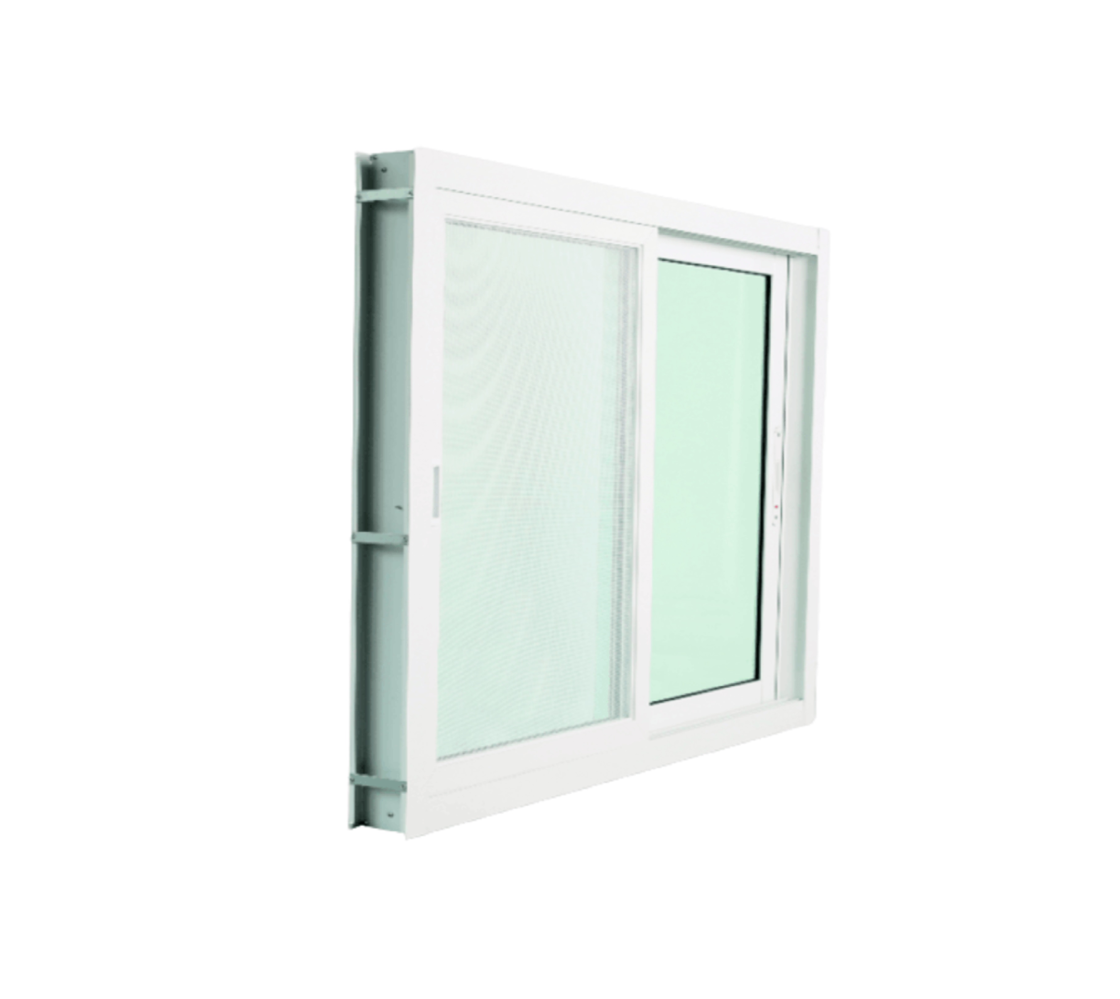 WELLINGTAN หน้าต่างอะลูมิเนียม บานเลื่อน SS WGW1210-2P 120x100ซม. สีขาว พร้อมมุ้ง