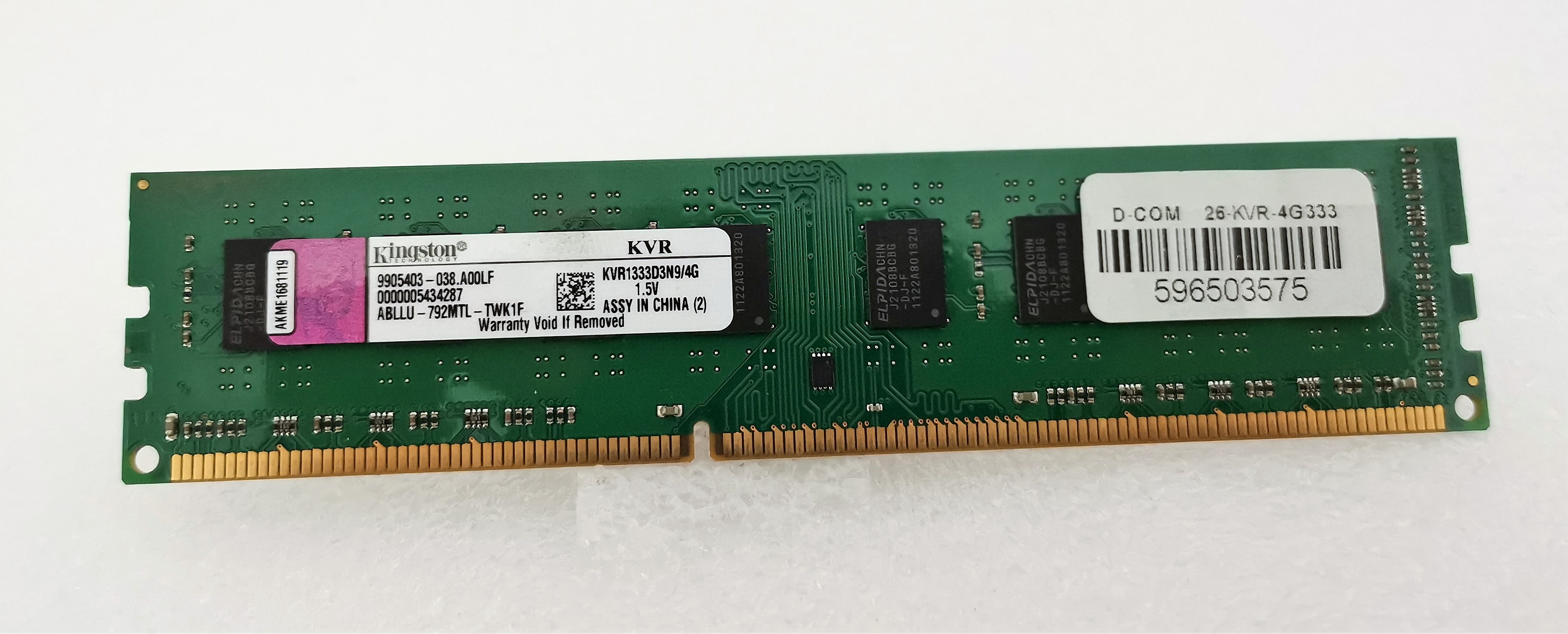 Ram kington ddr3 4G Bus1333 16ชิพ (ตัวสูง)
