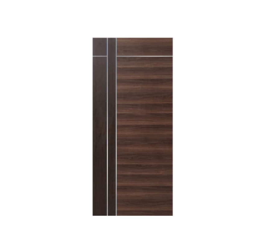 ประตู WPC ปิดผิวลามิเนต HPL3I 80cm.x200cm. สีโอ๊ค ไม่เจาะ ECO DOOR