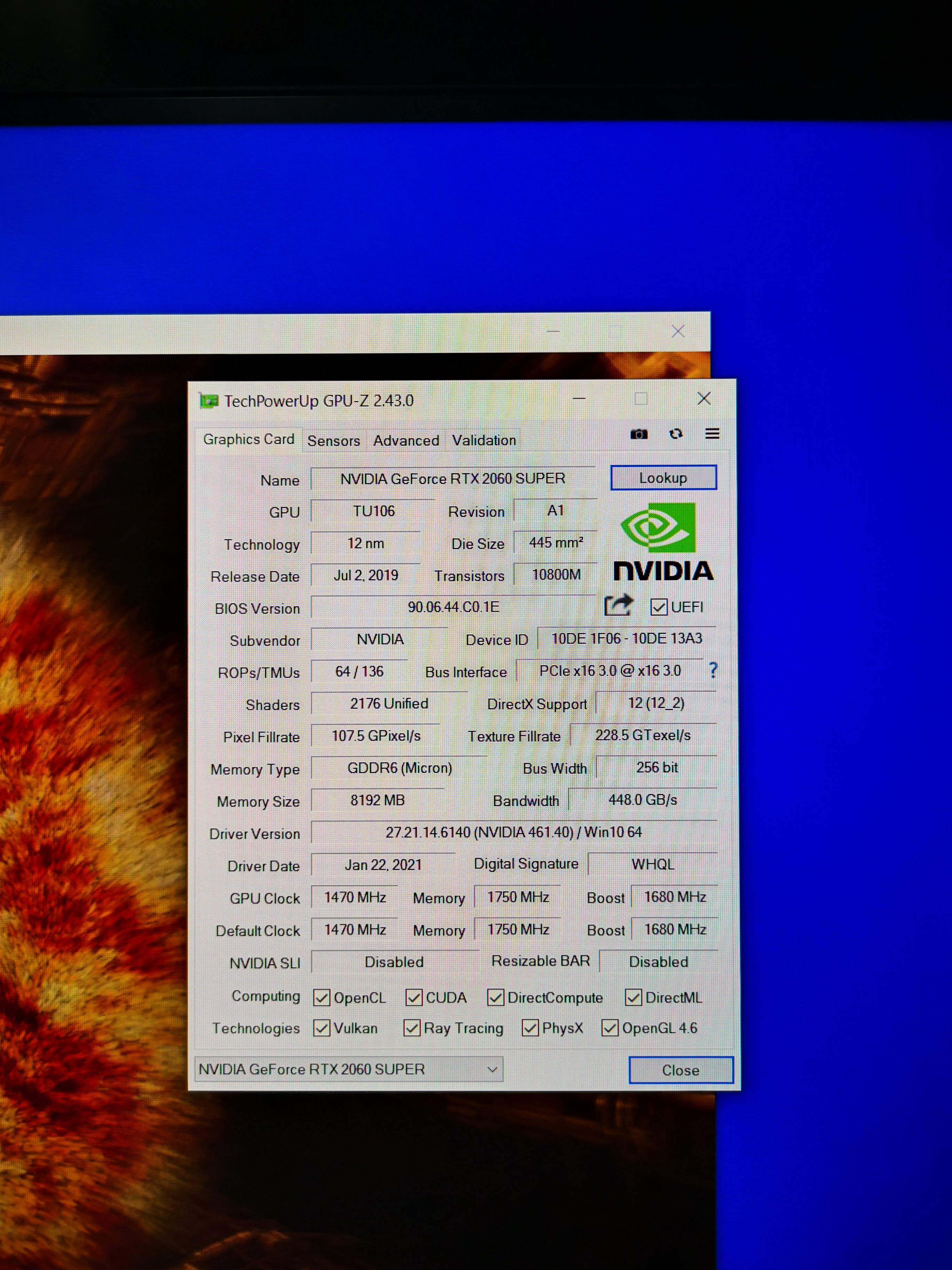 Galax RTX 2060 SUPER GAMER (1-CLICK OC) 8GB GDDR6