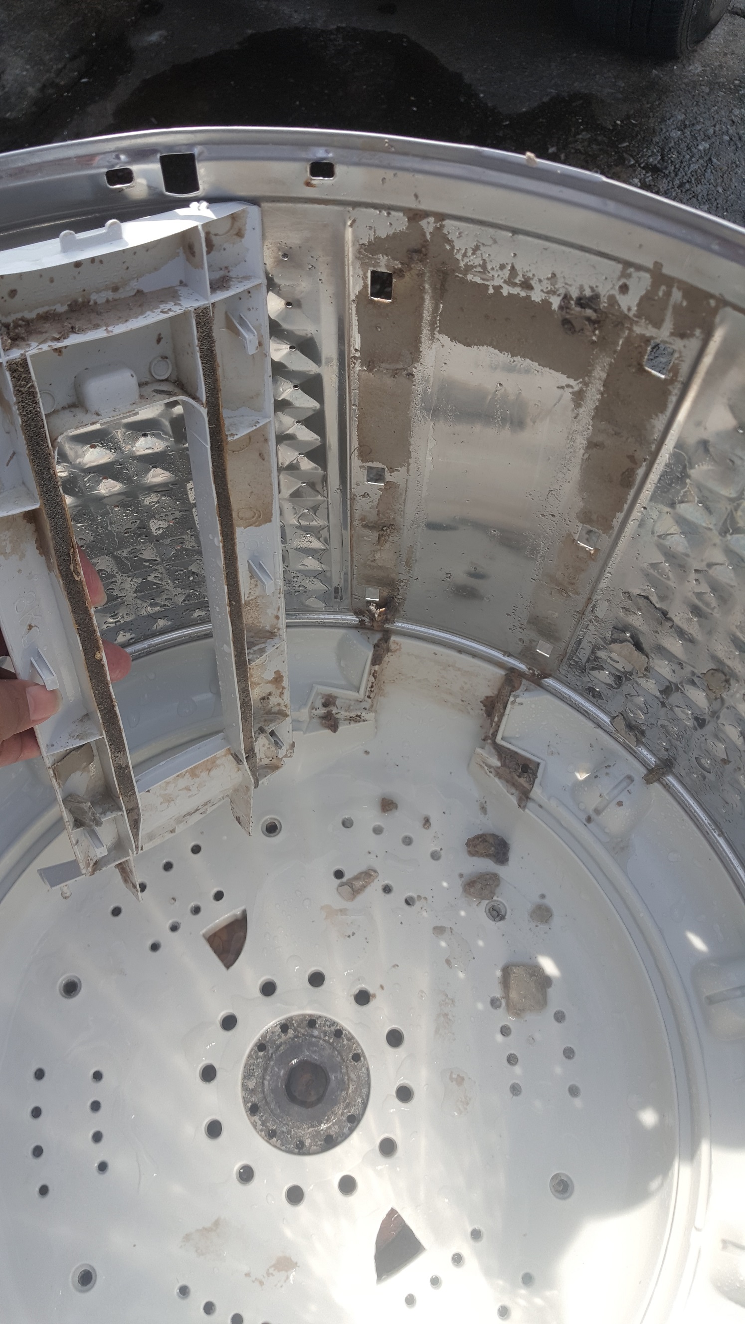 ล้างเครื่องซักผ้า ยี่ห้อ SAMSUNG รุ่น WA11V5 ขนาดถังซัก 9 กิโลกรัม