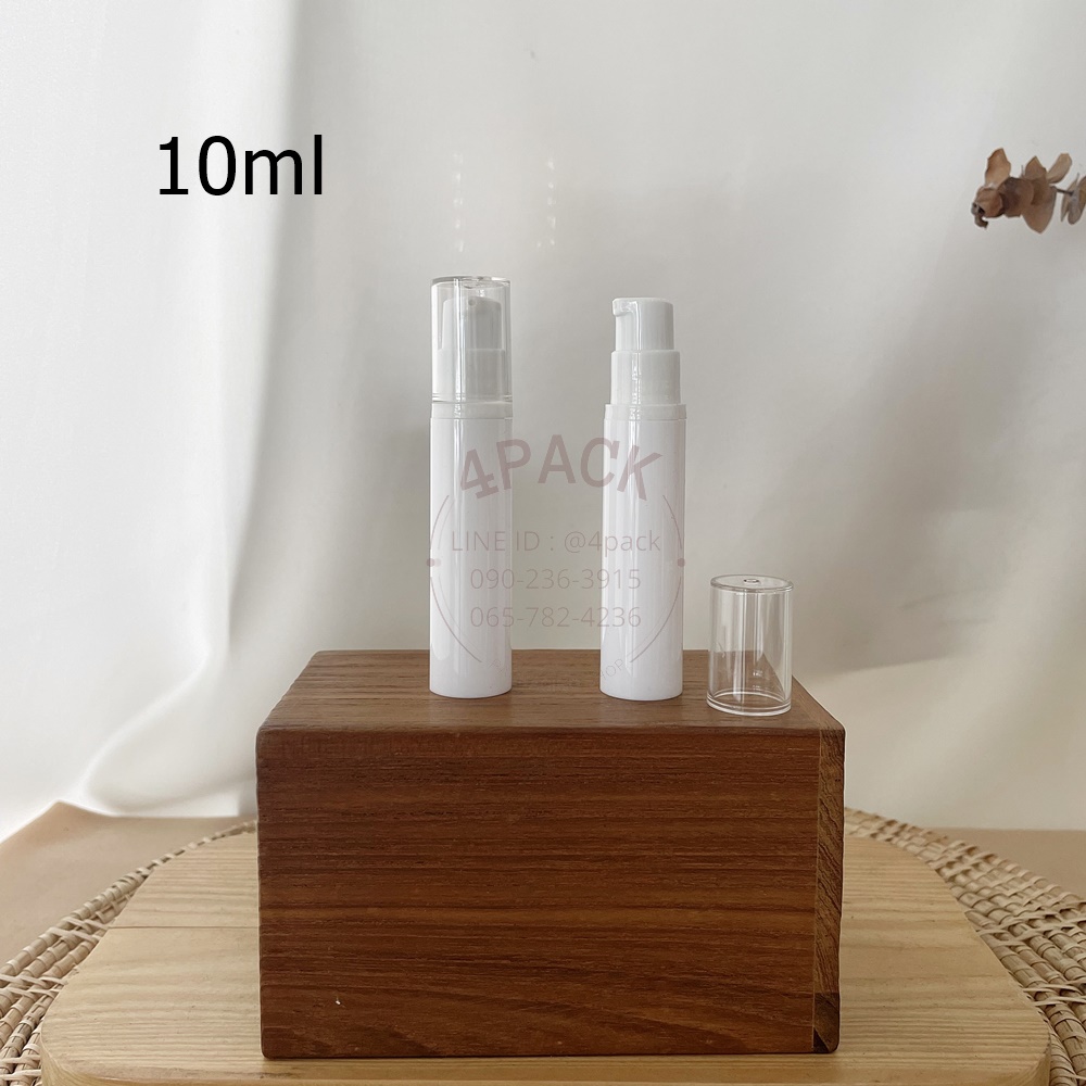 (กล่องละ50ใบ)ขวดพลาสติกสูญญากาศ ขนาด10ml+ฝาปั๊มเซรั่ม
