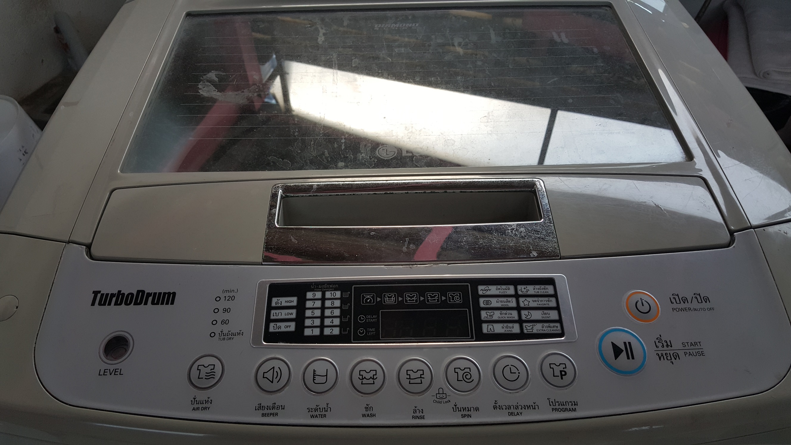 ซ่อมเครื่องซักผ้า ยี่ห้อ LG รุ่น WF-T1255TD แกนซักหัก