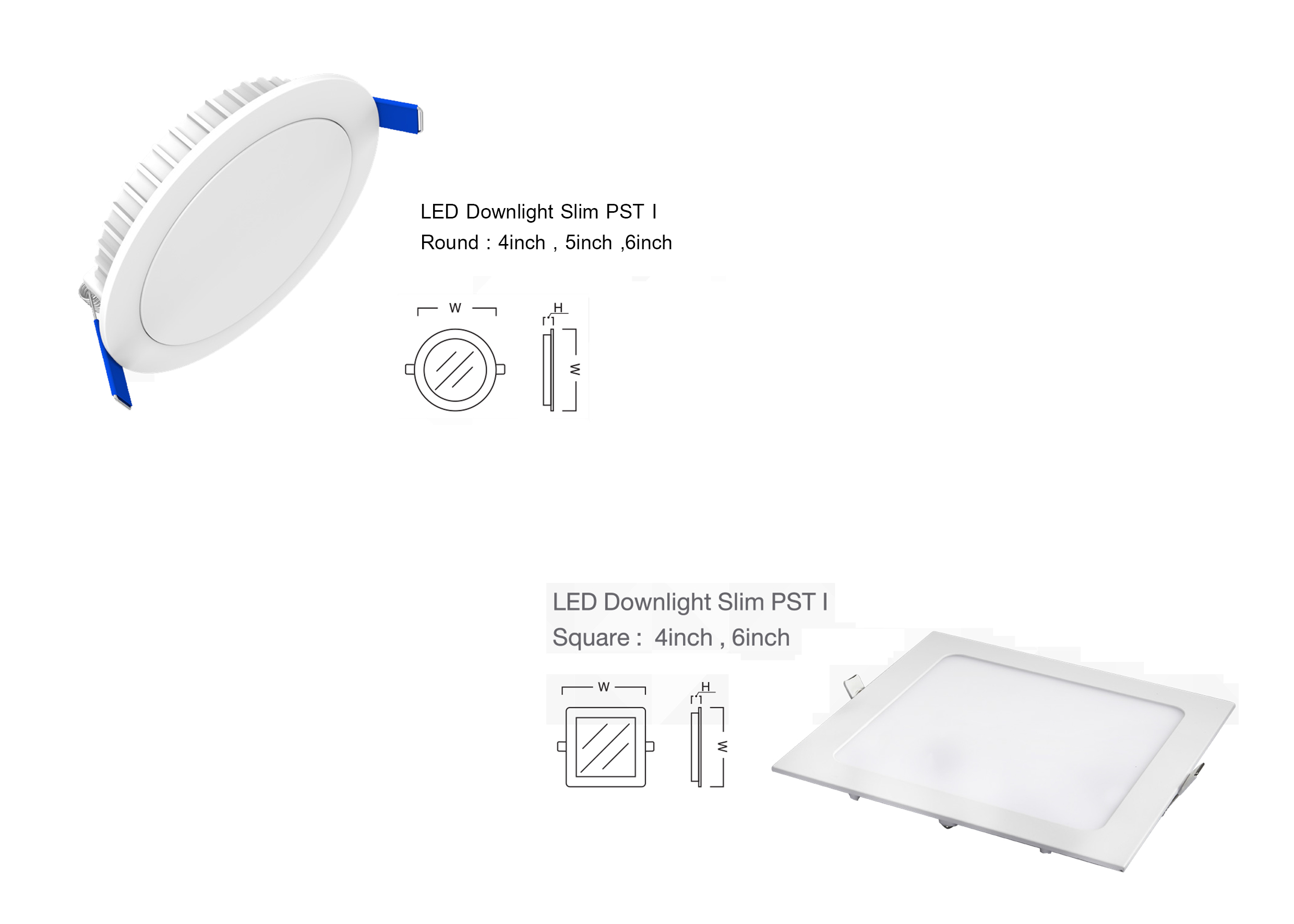 โคมไฟ LED DOWNLIGHT Slim PST I 9W ,12W ,15W GATA