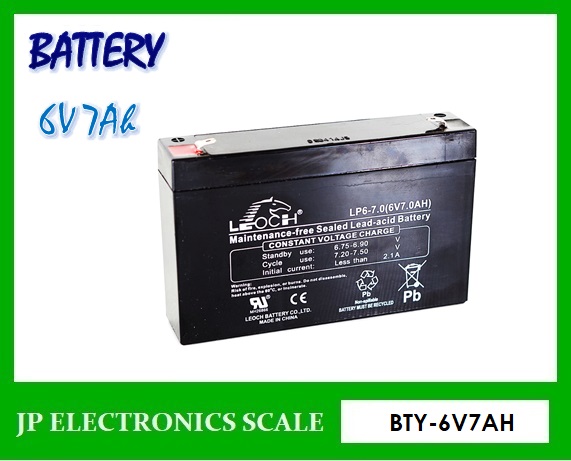 แบตเตอรี่อะไหล่เครื่องชั่ง แบตหน้าจอเครื่องชั่ง BATTERY 6V 7Ah