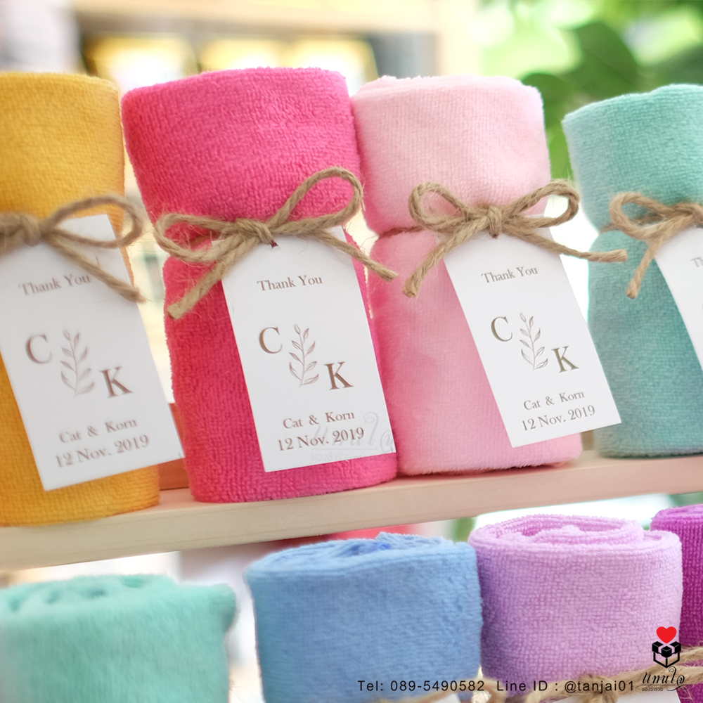 ผ้านาโนซับน้ำดีมาก!! ม้วน ป้ายชื่อผูกเชือกป่าน ราคาพร้อมแพคเกจแล้ว