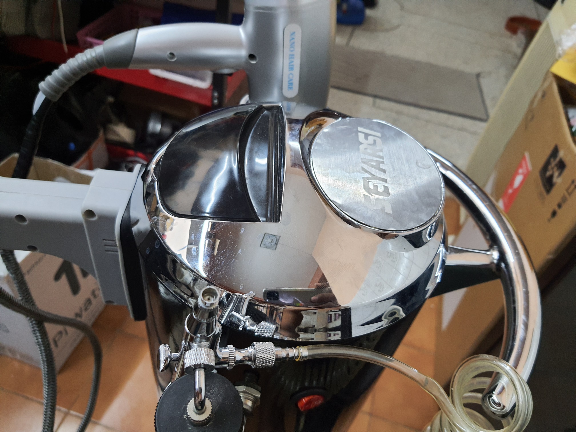 ซ่อมเครื่องพ่นสปานาโน ยี่ห้อ SEYARSI อาการไม่พ่นไอน้ำ