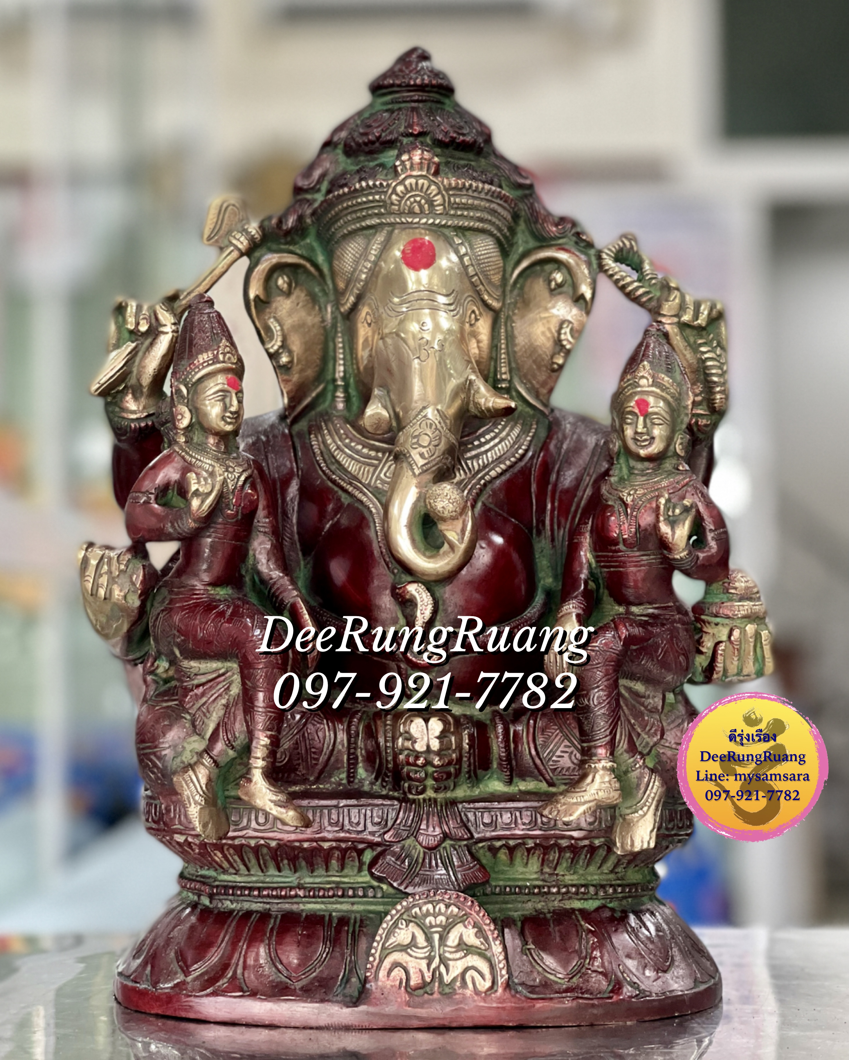 พระพิฆเนศ ปางศักติ อุ้ม 2 ชายา ***Ganesh with Riddi and Siddi***