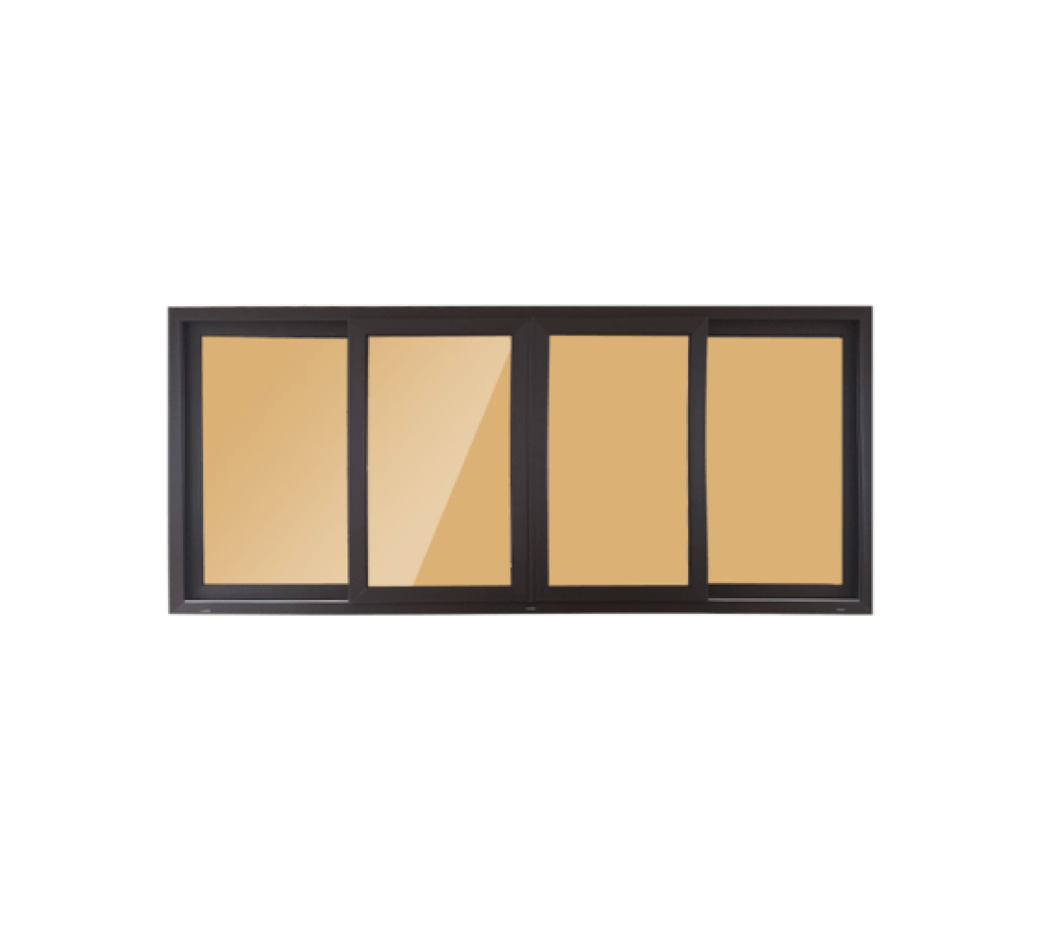 WELLINGTAN หน้าต่างไวนิล บานเลื่อน FSSF (2-T) BW3001 240x110ซม. สีขาว-น้ำตาล พร้อมมุ้ง