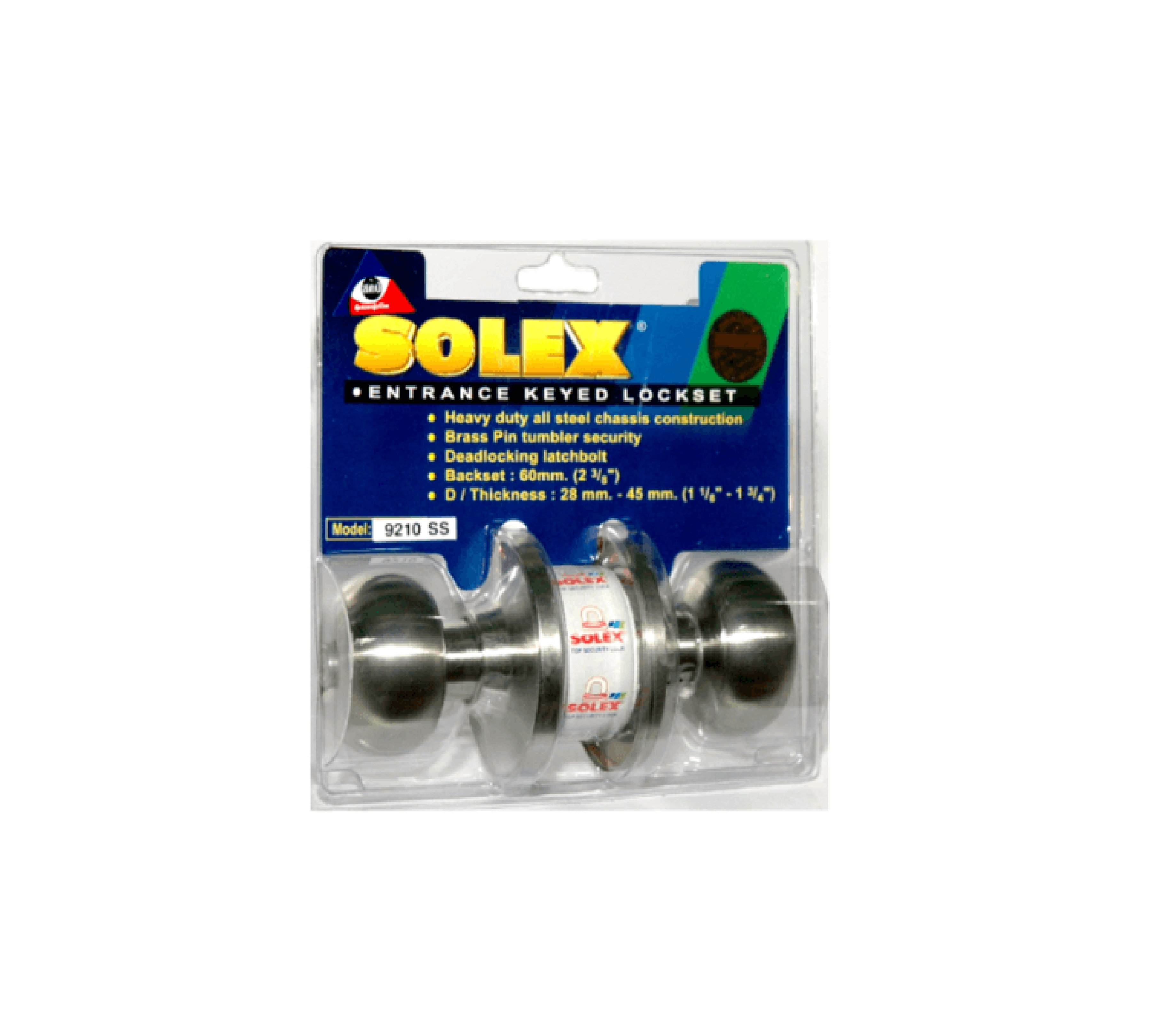SOLEX ลูกบิดห้องทั่วไป 9210SS(แผง) สีสแตนเลส