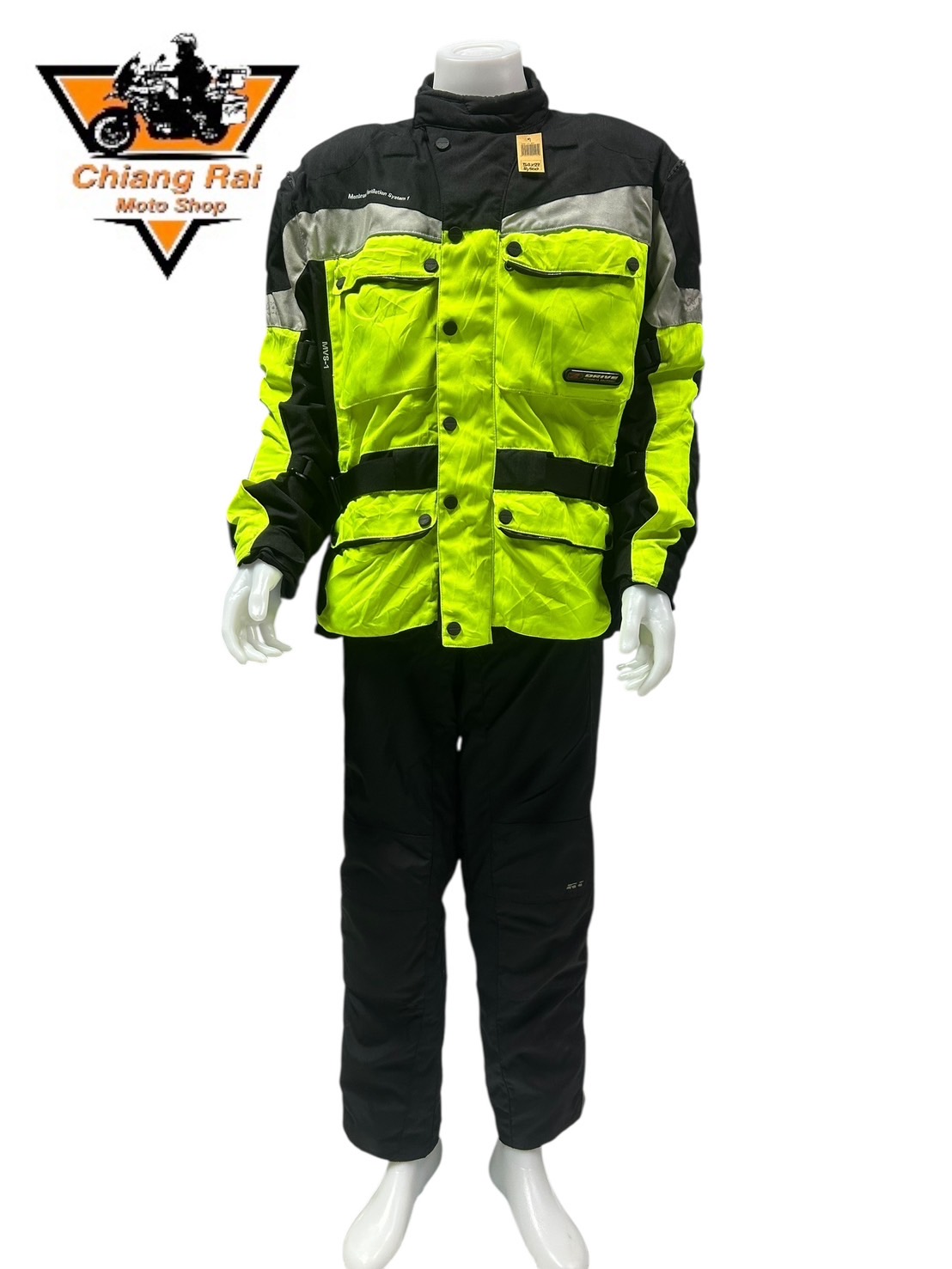 ชุดสำหรับขี่มอเตอร์ไซด์ (มือสอง) SET 033 ชุดทัวริ่ง เสื้อการ์ด + กางเกง ยี่ห้อ*** Drive***