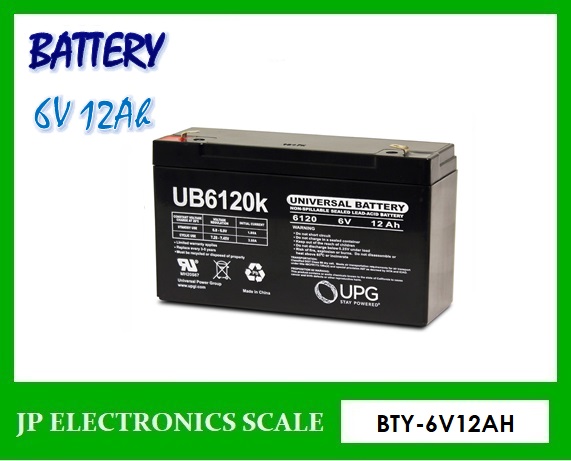 แบตเตอรี่อะไหล่เครื่องชั่ง แบตหน้าจอเครื่องชั่ง BATTERY 6V 12Ah
