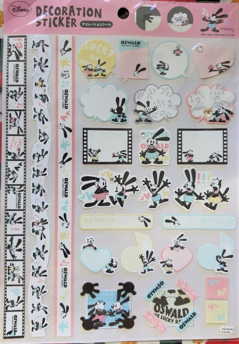 Disney decoration sticker oswald the lucky rabbit sun-star สติ๊กเกอร์ ของแท้จากญี่ปุ่น MADE IN JAPAN