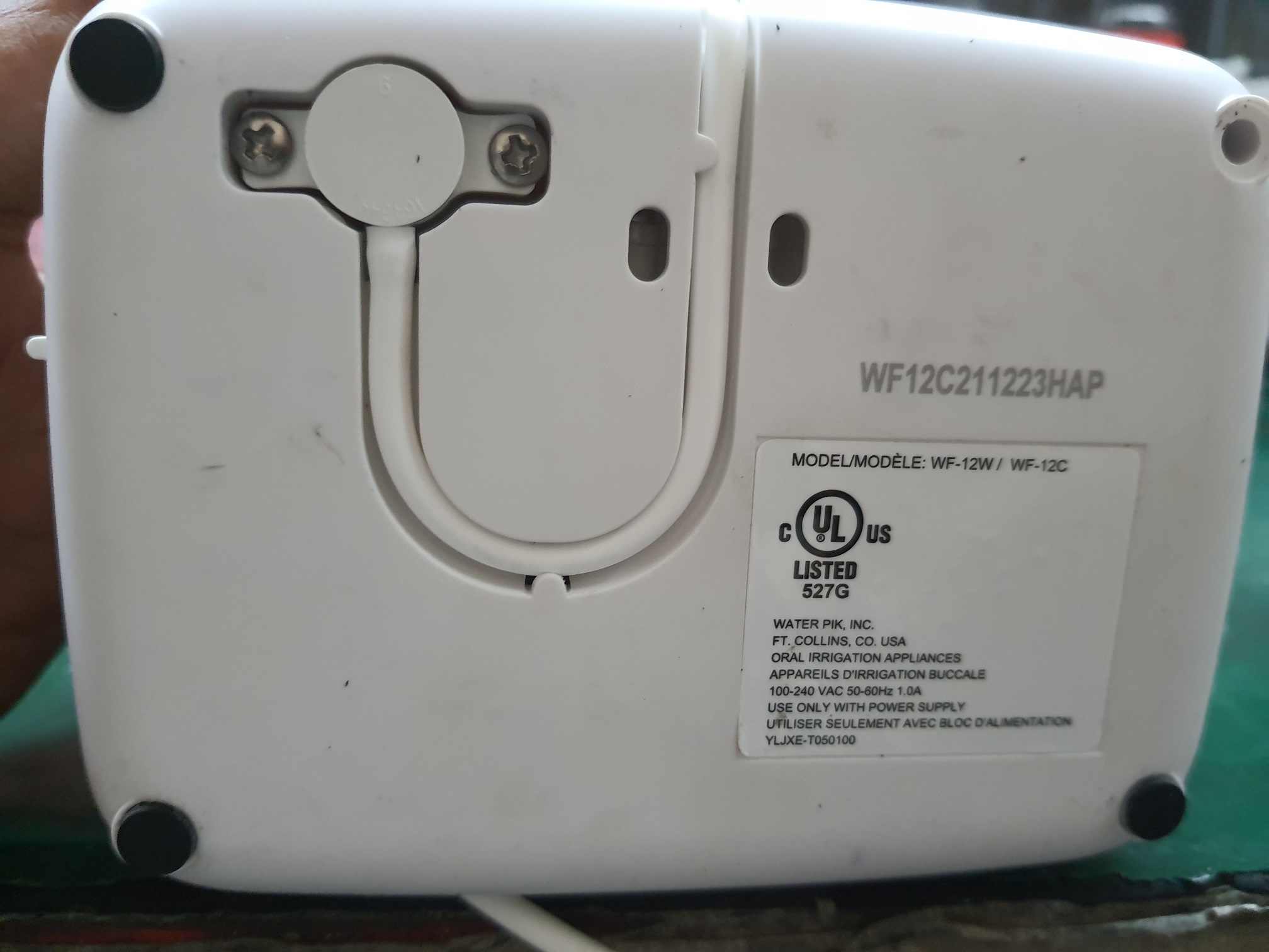 ซ่อมเครื่องฉีดน้ำทำความสะอาดฟัน ยี่ห้อ Waterpik รุ่น WF-12W อาการเครื่องไม่ทำงาน