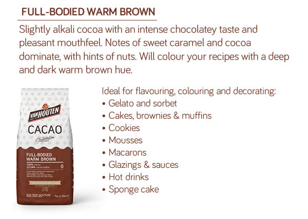 WCP1000 ผงโกโก้น้ำตาลแดง VAN HOUTEN Full-Bodied Warm Brown Cocoa Powder 1000 g