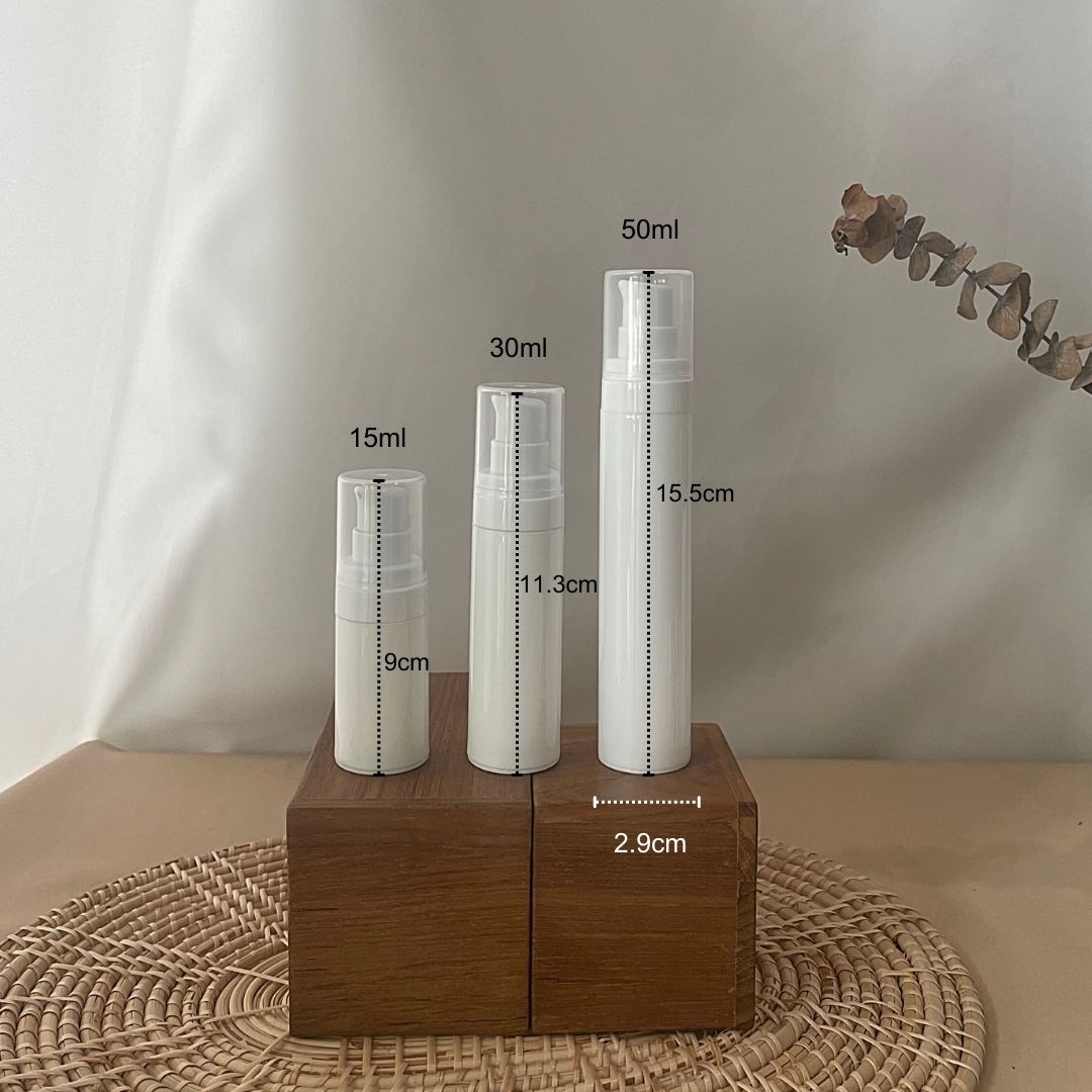 (กล่องละ50ใบ)ขวดพลาสติกสูญญากาศ+หัวสเปรย์ ขนาด15ml/30ml/50ml