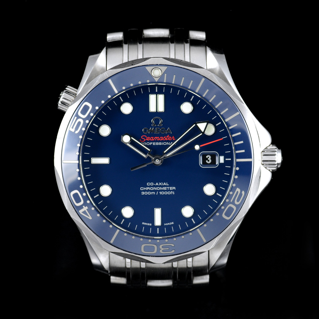Omega Seamaster Professional Diver 300 Co-Axial หน้าปัดสีน้ำเงิน สายเหล็กแท้ มีกล่อง+ใบ นาฬิกาปี2014 Automatic ขนาด 42 mm