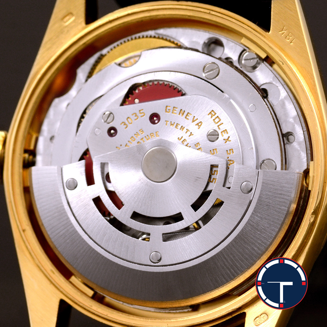 Rolex Date Ref.15038 หน้าปัดสีทอง หลักชั่วโมงเลขโรมันหลักเพชร ตัวเรือนทองคำ18K ก้นเขียว นาฬิกาปี1986 Automatic ขนาด 34 mm