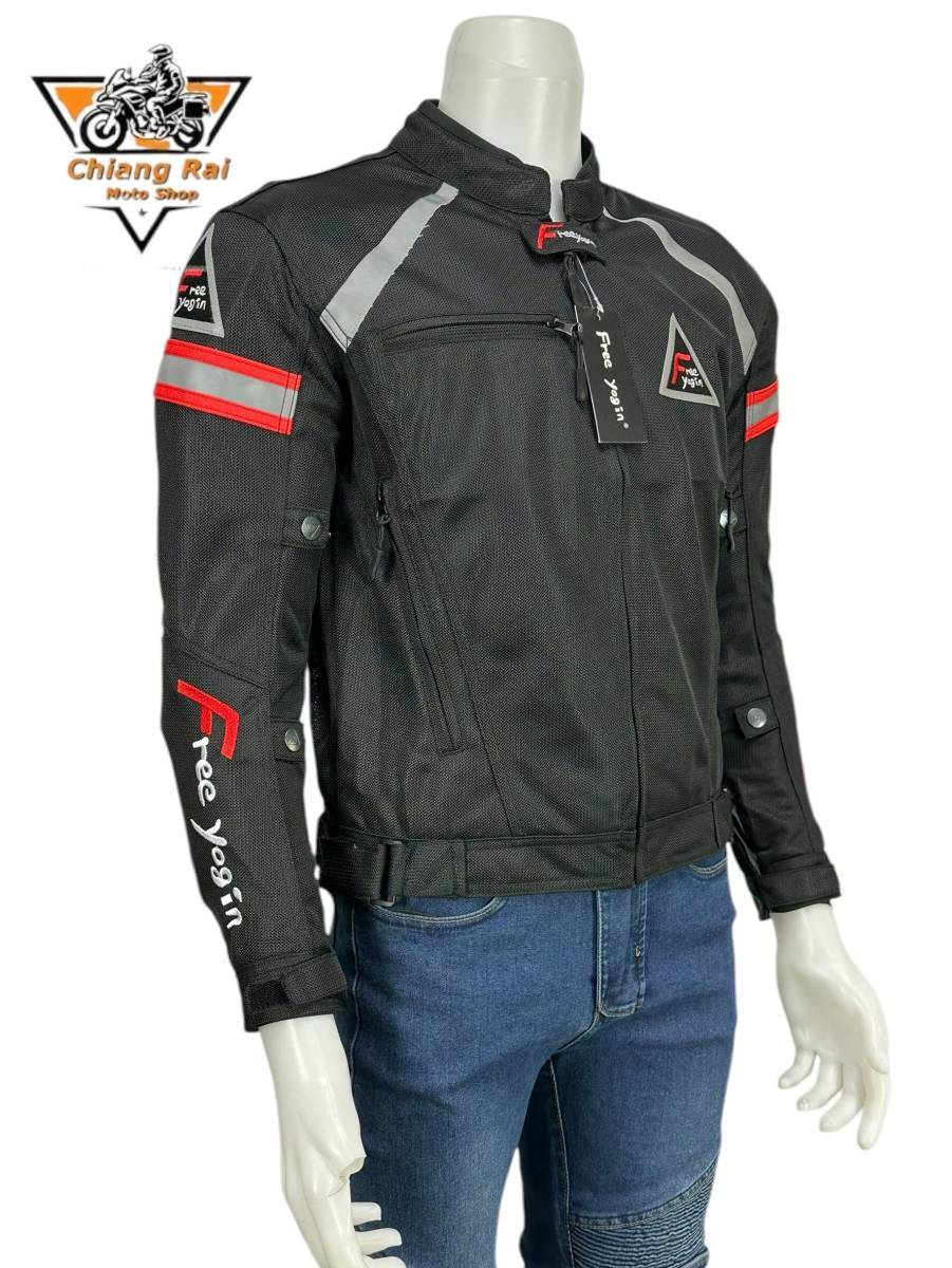 เสื้อขี่มอเตอร์ไซด์แบบ Air Flow (ดำ-แดง) เบอร์ XXXL : อก 50" ยาว 27" (Air Flow)