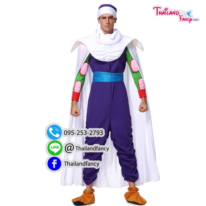 ชุดเช่าแฟนซีผู้ชาย ชุดเช่าการ์ตูนญี่ปุ่น ชุดฟิคโกโร่ ชุดดราก้อนบอล Piccolo Cosplay ชุดแฟนซีปาร์ตี้ ชุดเช่าพิคโกโร่ผู้ใหญ่ครบเซ็ท