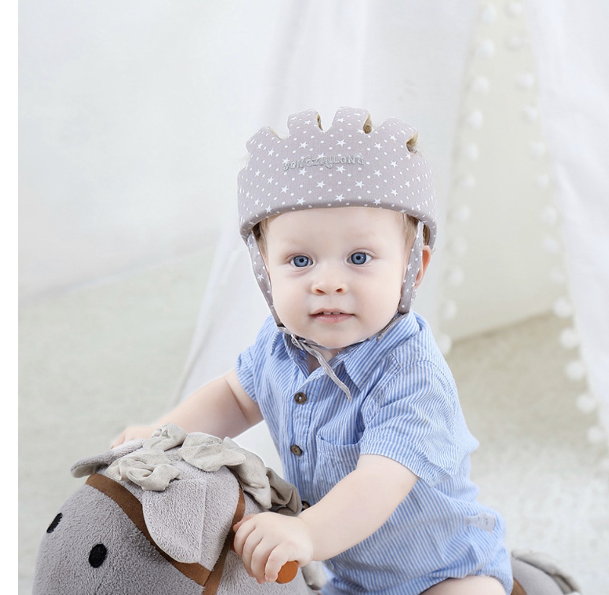 รุ่นอัพเกรดใหม่!! หมวกกันกระแทก ป้องกันลูกน้อยรอบด้าน