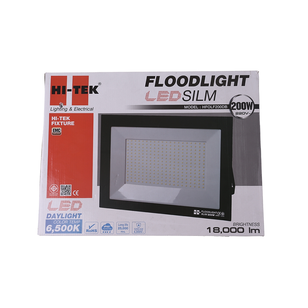 HI-TEK โคมฟลัดไลท์ LED Slim IP65 รุ่น HFOLF200DB