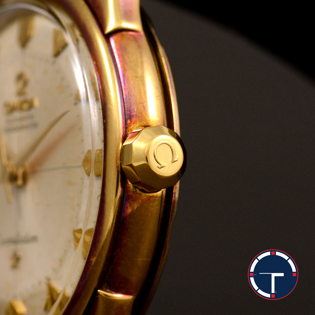**HOLD** Omega Constellation Pie Pan Dial หน้าปัด12เหลี่ยม หลักว่าว ขานก หอดูดาว ตัวเรือนทองคำ18K หัวเข็มขัดแท้ นาฬิกาปี1960 Automatic ขนาด 35 mm