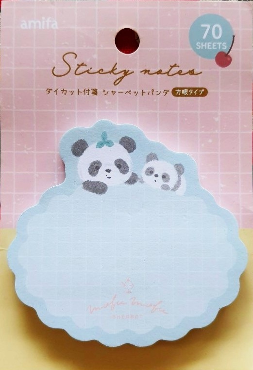 amifa PANDA กระดาษโน๊ต sticky notes Post it น้อง หมี แพนด้า จากญี่ปุ่น 70 แผ่น Size : 7 x 7.5 cm