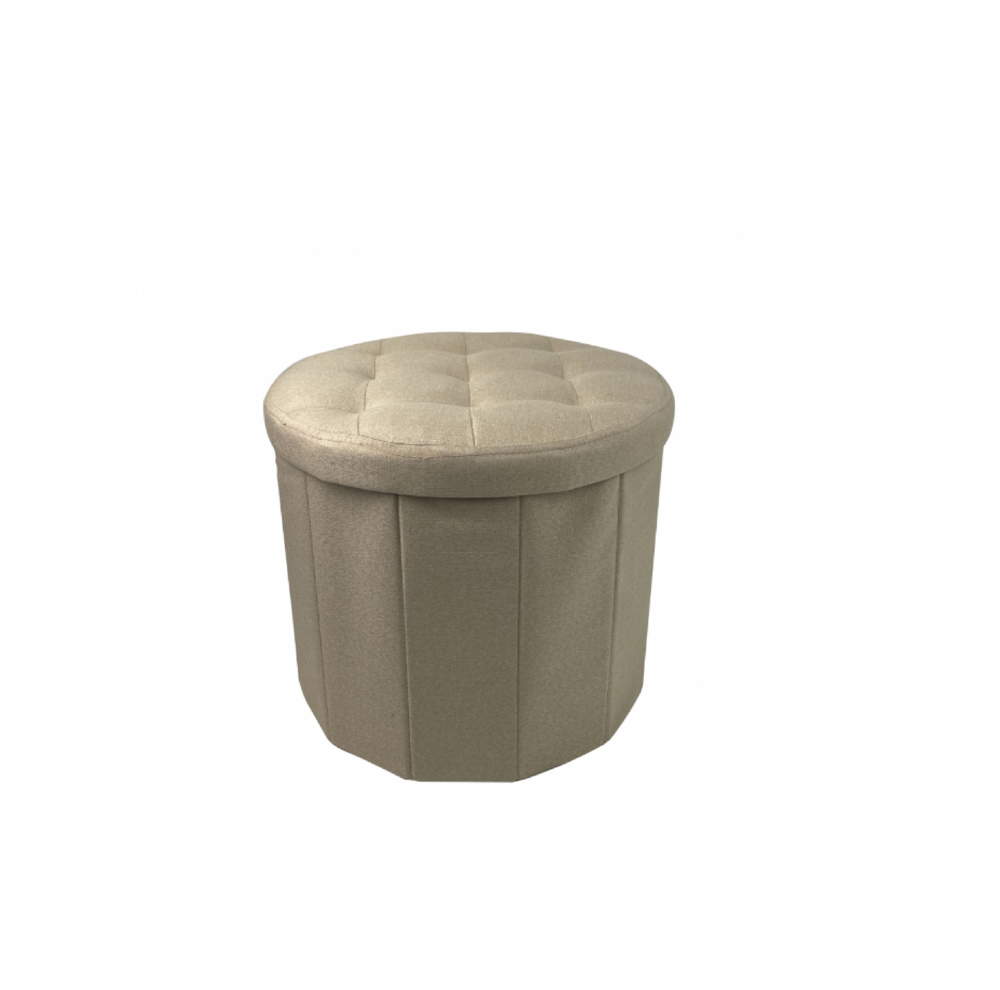 PULITO สตูลกลมมีที่เก็บของ 45x45x42ซม. PUNA-03 สีเบจ